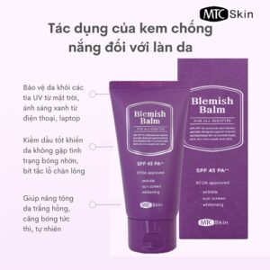 Công dụng của kem chống nắng Blemish Balm MTC Skin