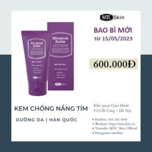 Kem Chống Nắng Blemish Balm MTC Skin SPF 45, PA ++, 50ml
