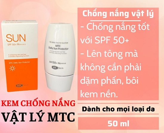 Kem chống nắng MTC chuyên dụng cho spa