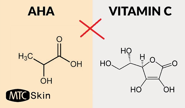 Không kết hợp AHA và vitamin C