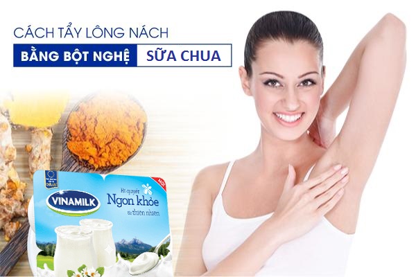 Dùng bột nghệ, sữa chua