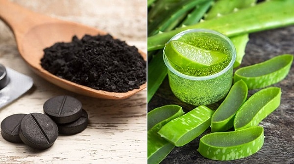 Mặt nạ than hoạt tính và gel nha đam